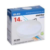 Лампа cветодиодная Smartbuy Tablet, GX53, 14 Вт, 6000 К, матовое стекло, холодный белый свет Лампа cветодиодная Smartbuy Tablet, GX53, 14 Вт, 6000 К, матовое стекло, холодный белый свет