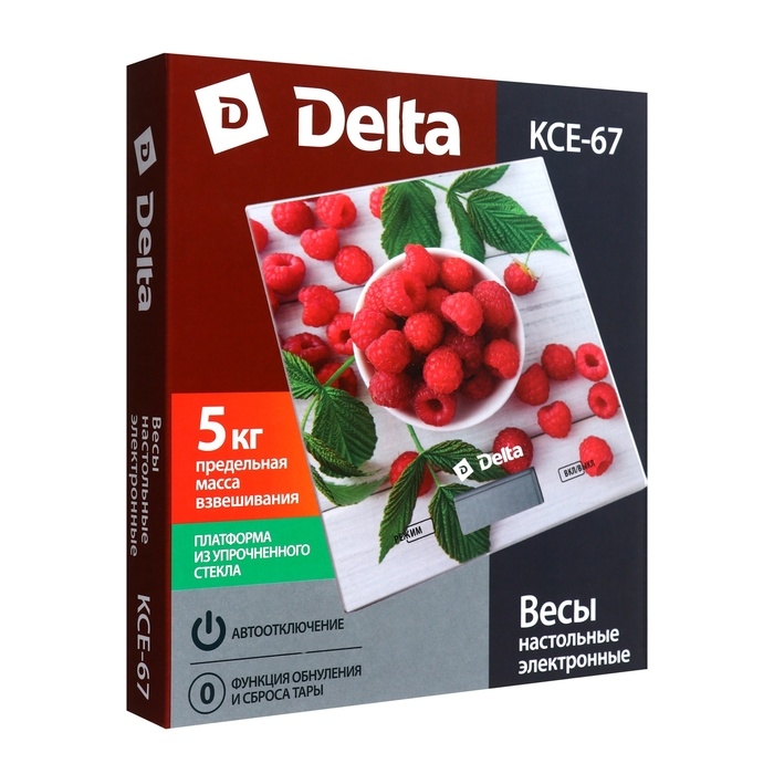 Весы кухонные DELTA KCE-67, электронные, до 5 кг, рисунок Весы кухонные DELTA KCE-67, электронные, до 5 кг, рисунок "Малинка "