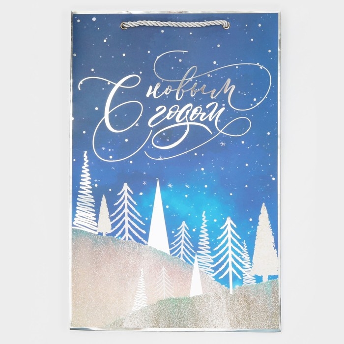Пакет подарочный новогодний ламинированный &laquo;Зимний лес&raquo;, 23 х 35 х 20 см, Новый год