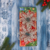 Украшение ёлочное "Ажурный цветок" (набор 2 шт) 14 см, серебро Украшение ёлочное "Ажурный цветок" (набор 2 шт) 14 см, серебро