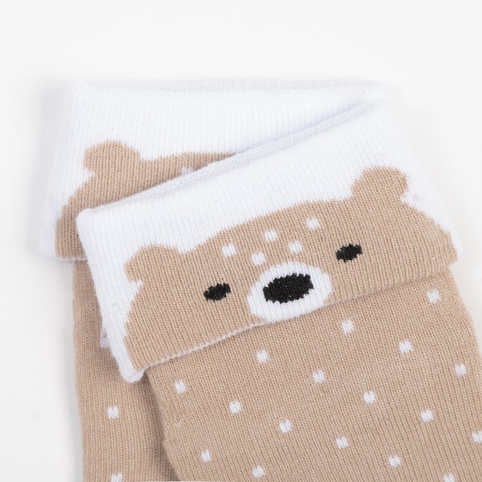 Носки детские с подворотом Крошка Я &laquo;Мишка&raquo;, размер 6-8 см