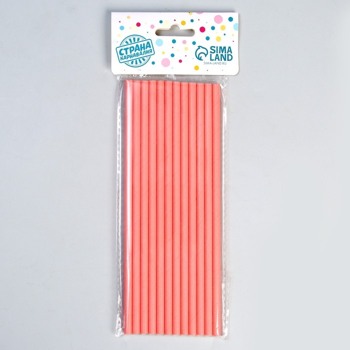 Трубочки для коктейля, набор 12 шт., цвет розовый Трубочки для коктейля, набор 12 шт., цвет розовый