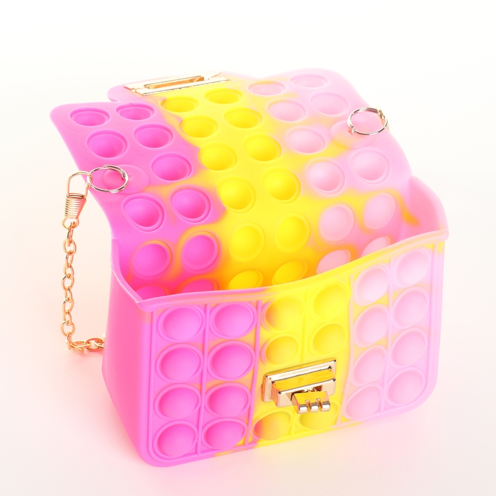 Сумка детская для девочки на замке &laquo;Выбражулька&raquo;, pop it, цвет розовый/жёлтый/малиновый