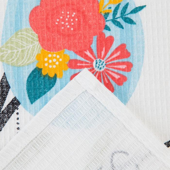 Набор полотенец кухонный Доляна &laquo;Пасхальные зайчики&raquo; 35х60см-4 шт, 100% хлопок, вафля 160 г/м2