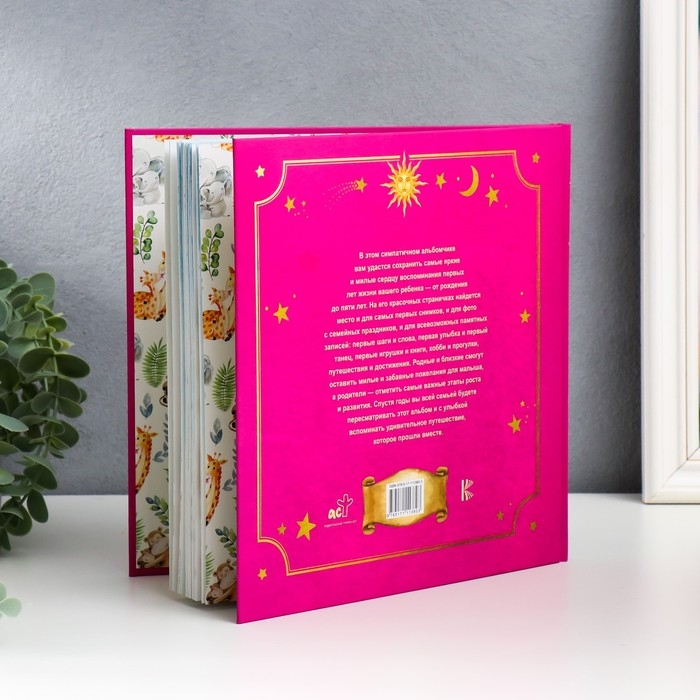 Фотоальбом Фотоальбом "Первый в жизни альбом. Как я расту. От 0 до 5 лет (для девочек)" 23х23 см