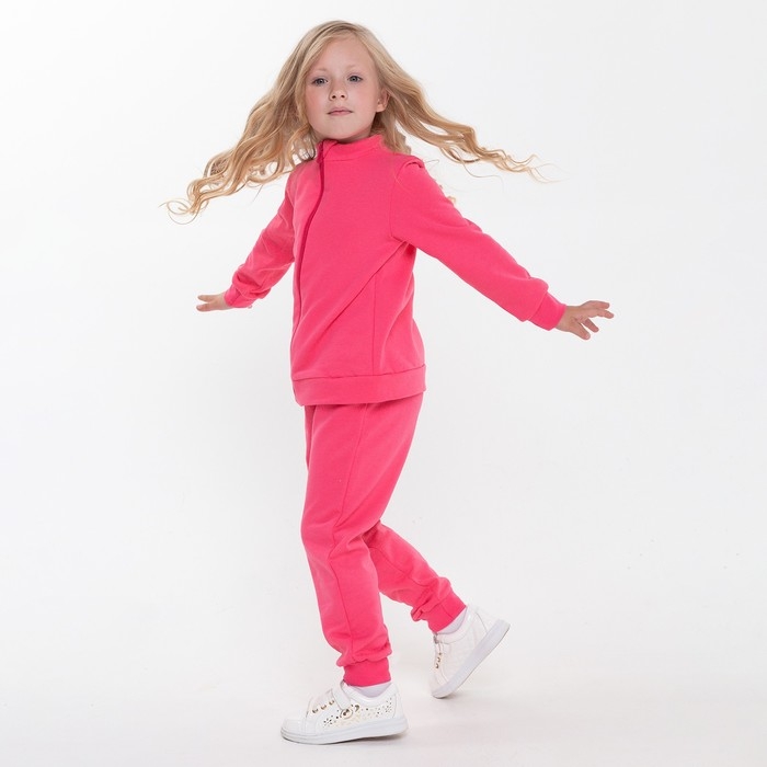 Костюм (джемпер, брюки) детский НАЧЁС, цвет фуксия, рост 128 см