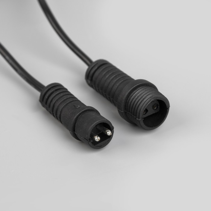 Гирлянда «Белт-лайт» 5 м с насадками «Роса», IP44, УМС, тёмная нить, 50 LED, свечение тёплое белое, 3 В Гирлянда «Белт-лайт» 5 м с насадками «Роса», IP44, УМС, тёмная нить, 50 LED, свечение тёплое белое, 3 В