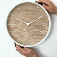 Часы настенные Bees, беленый дуб