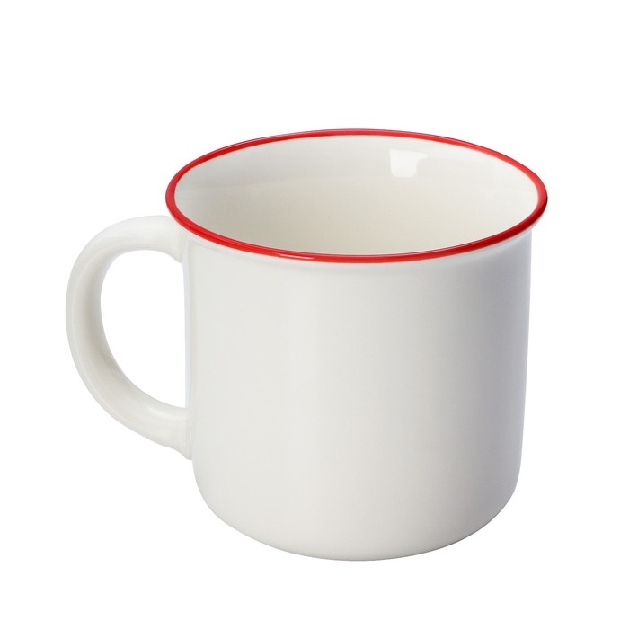 Кружка фарфоровая Доляна &laquo;Ёлочка, гори!&raquo;, 380 мл, цвет белый