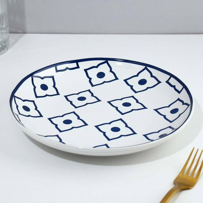 Тарелка керамическая «Марокко», 22.5 см, цвет белый Тарелка керамическая «Марокко», 22.5 см, цвет белый