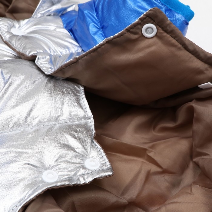 Комбинезон Комбинезон "Блик" с утяжкой, размер 12 (ДС 28 см, ОГ 38 см, ОШ 27 см), серебряно-синий