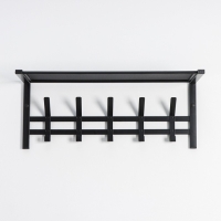 Вешалка с полкой «Торонто 21», 67×27×27 см, 5 двойных крючков, цвет чёрный Вешалка с полкой «Торонто 21», 67×27×27 см, 5 двойных крючков, цвет чёрный