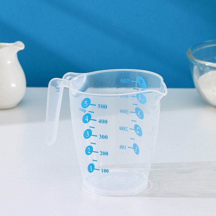 Стакан мерный Доляна &laquo;Колор&raquo;, 500 мл, 13&times;9&times;11,5 см, цвет МИКС