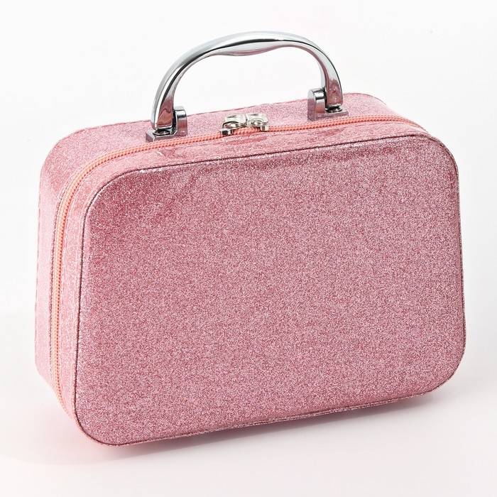 Набор детской косметики в чемодане &laquo;Самой красивой&raquo;, тени, резинки для волос, блески для губ, глиттер, лаки для ногтей, наклейки, пилочка, расчёска, кисти, косметичка