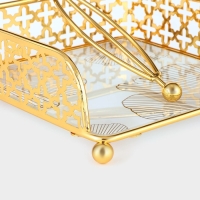 Салфетница &laquo;Рассвет&raquo;, 15&times;15&times;6,5, цвет золотой