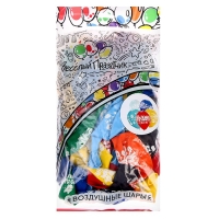Шар латексный 12" &laquo;С днём рождения. Смайлики&raquo;, пастель, 5-сторонний, набор 50 шт., МИКС