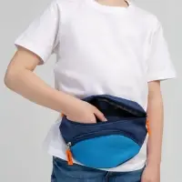 Поясная сумка детская Kiddo, синяя с голубым Поясная сумка детская Kiddo, синяя с голубым