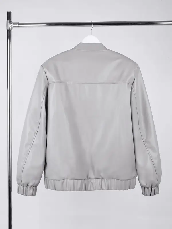 Бомбер из искусственной кожи Univer, серый, размер XL/XXL