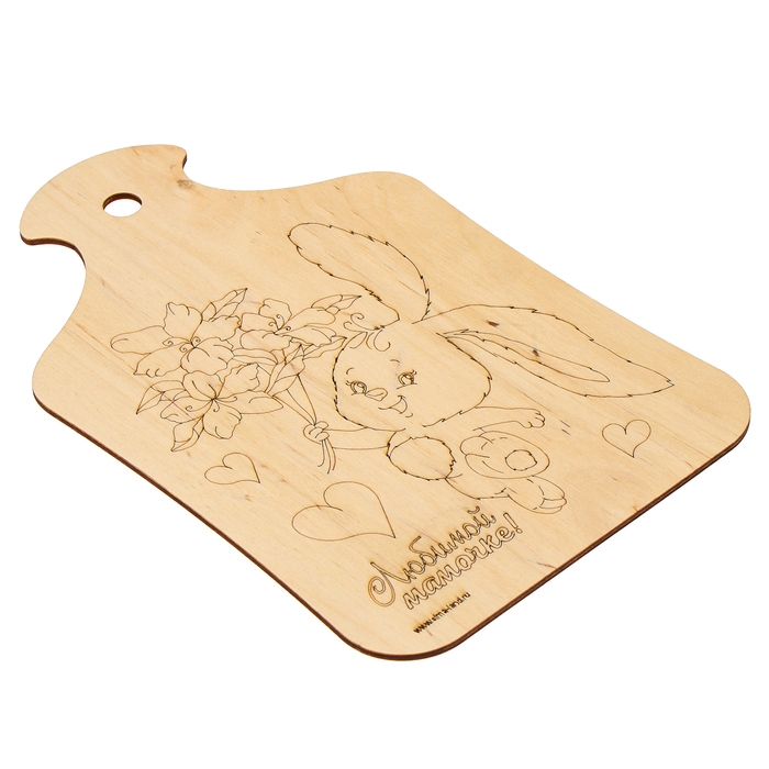 Доска для выжигания «Заяц с букетом» Доска для выжигания «Заяц с букетом»