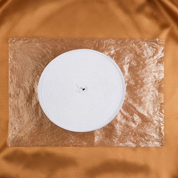 Резинка бельевая, 50 мм, 25 м, цвет белый Резинка бельевая, 50 мм, 25 м, цвет белый