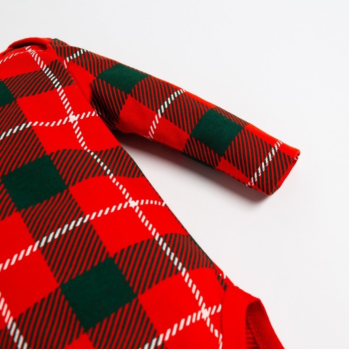 Набор: боди, штанишки и шапочка Крошка Я &laquo;Клетка&raquo;, рост 86-92 см