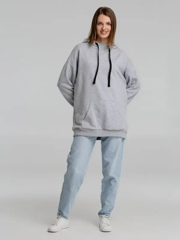 Худи оверсайз &laquo;Чистая соль&raquo;, серый меланж, размер XS/S (44-46)