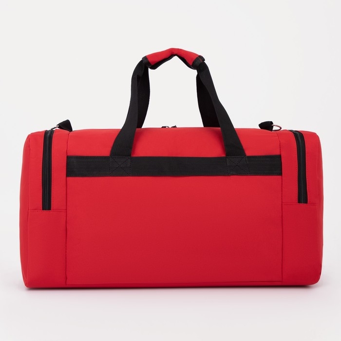 Сумка спортивная на молнии, 2 наружных кармана, средний размер, цвет красный Сумка спортивная на молнии, 2 наружных кармана, средний размер, цвет красный