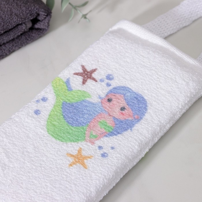 Мочалка-лента для тела хлопковая Доляна &laquo;Русалочка&raquo;, 10,5&times;25 см