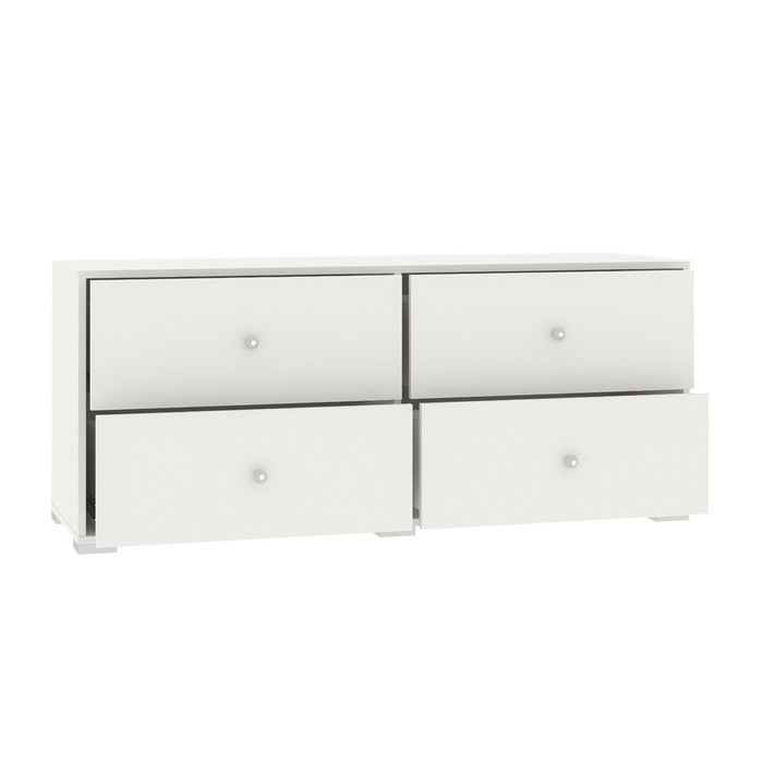 Тумба под ТВ 4 ящика Капелла, 1382х424х585, цвет белый