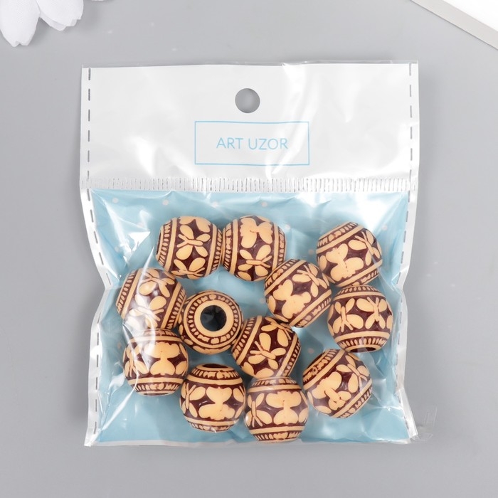 Бусины для творчества пластик "Этно. Бабочки" набор 20 гр d=1,5 см