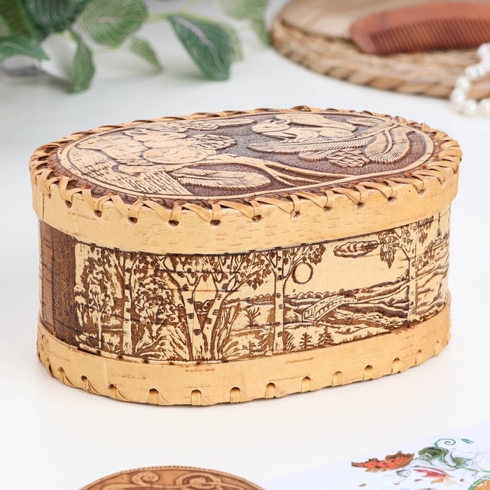 Шкатулка «Белки», береста Шкатулка «Белки», береста