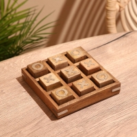 Игра настольная "Крестики-нолики" 17х17 см, манговое дерево, сталь Игра настольная "Крестики-нолики" 17х17 см, манговое дерево, сталь
