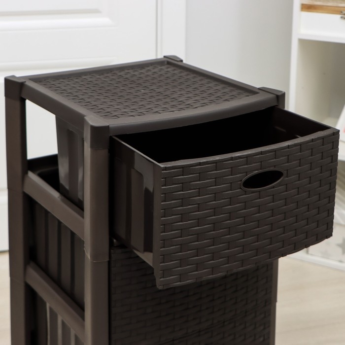 Комод 4-х секционный &laquo;Стиль ротанг&raquo;, цвет коричневый