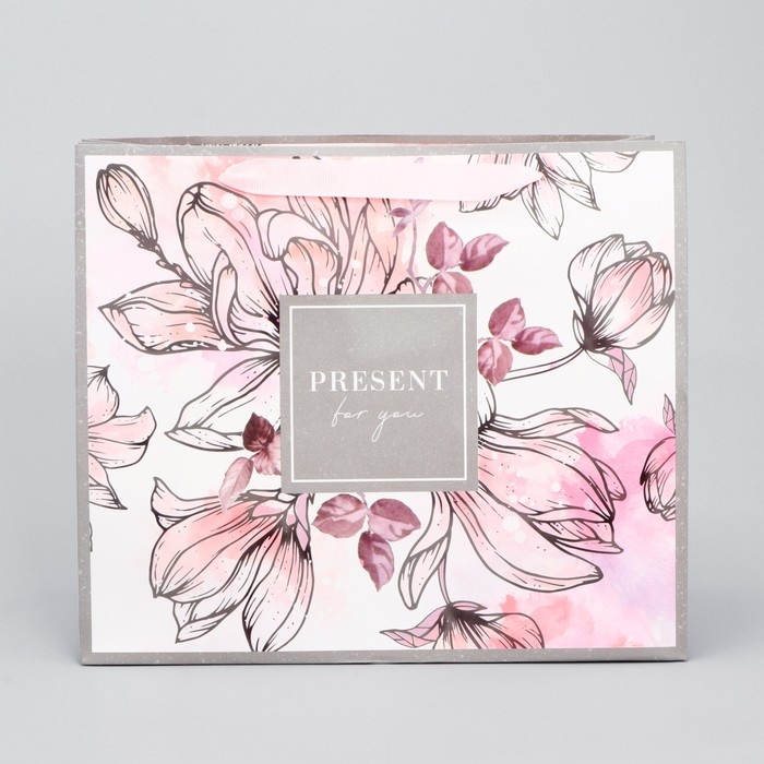 Пакет подарочный ламинированный горизонтальный, упаковка, «Present for you», ML 27 х 23 х 11,5 см Пакет подарочный ламинированный горизонтальный, упаковка, «Present for you», ML 27 х 23 х 11,5 см