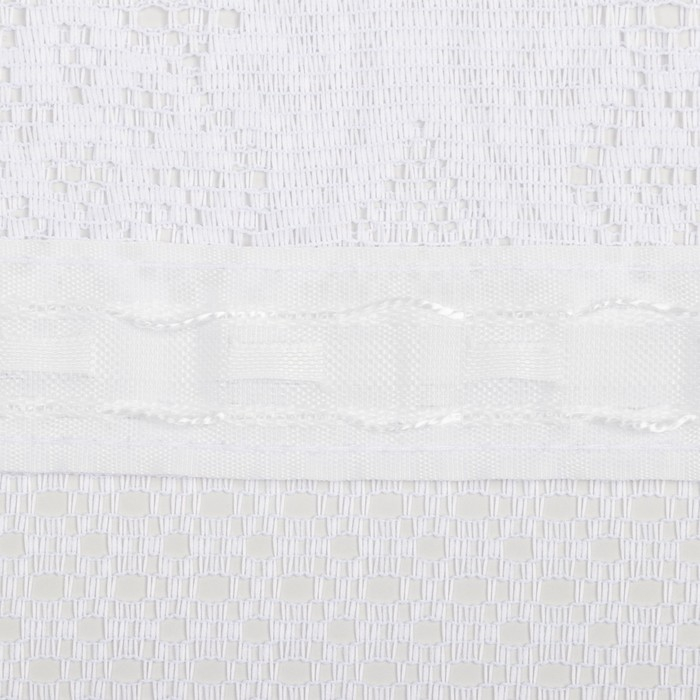 Тюль на кухню со шторной лентой, 285х165 см, цвет белый, 100% полиэстер