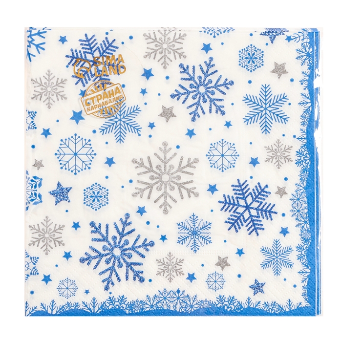 Салфетки бумажные &laquo;Снежинки&raquo;, 33х33 см, набор 20 шт.
