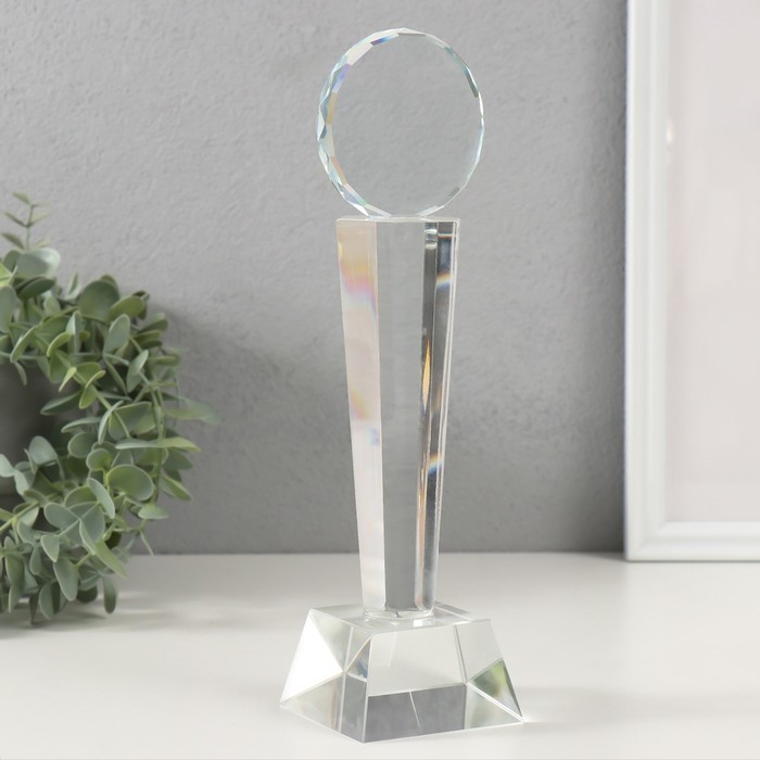 Сувенир стекло "Стела наградная - Медаль" 26 см