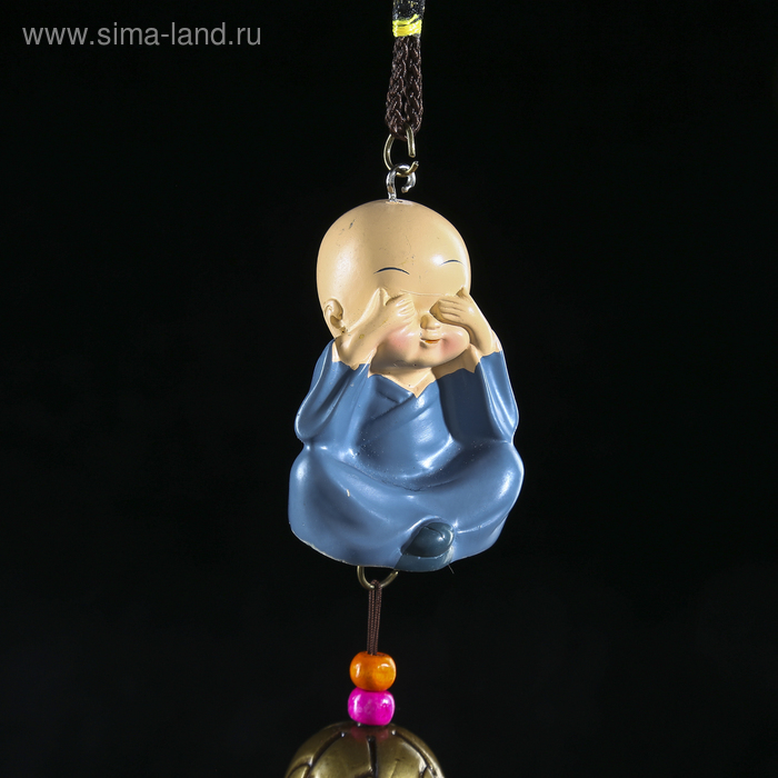 Музыка ветра металл "Маленький будда" 3 колокольчика МИКС 40 см