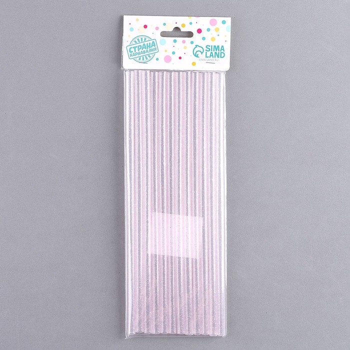 Трубочки для коктейля «Блёстки», в наборе 12 шт., цвет розовый Трубочки для коктейля «Блёстки», в наборе 12 шт., цвет розовый