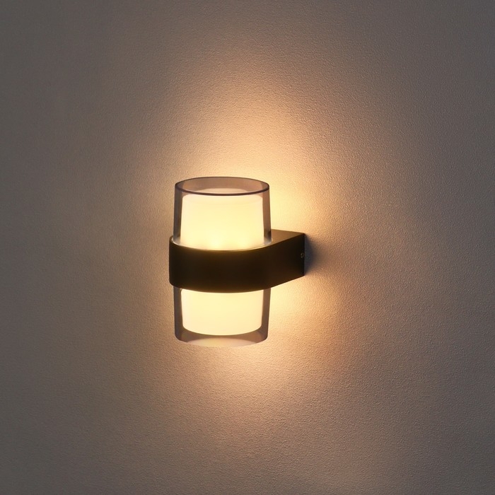 Светильник фасадный «Гранд двойной», FSD-081, 10 Вт, 3000К, IP65, 220 В, металл, черный Светильник фасадный «Гранд двойной», FSD-081, 10 Вт, 3000К, IP65, 220 В, металл, черный