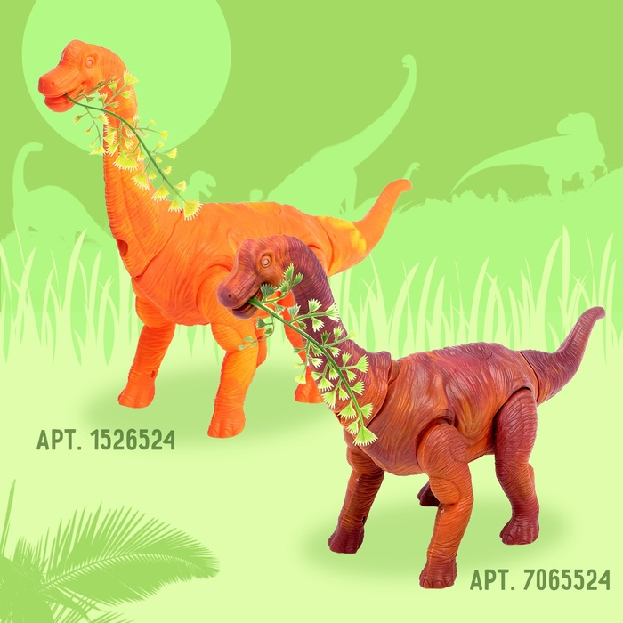 Динозавр &laquo;Брахиозавр травоядный&raquo;, работает от батареек, откладывает яйца, с проектором, цвет оранжевый
