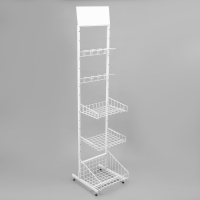 Стойка прикассовая 205&times;45&times;55, 3 корзины, 2 гребёнки, цвет белый