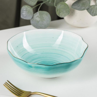 Салатник фарфоровый Доляна «Млечный путь», 700 мл, d=17,5 см, цвет бирюзовый Салатник фарфоровый Доляна «Млечный путь», 700 мл, d=17,5 см, цвет бирюзовый