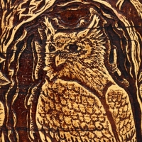 Туес "Филин", 10х10х17см, береста