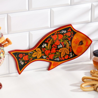 Доска разделочная &laquo;Рыбка&raquo;, 36&times;18 см, хохлома