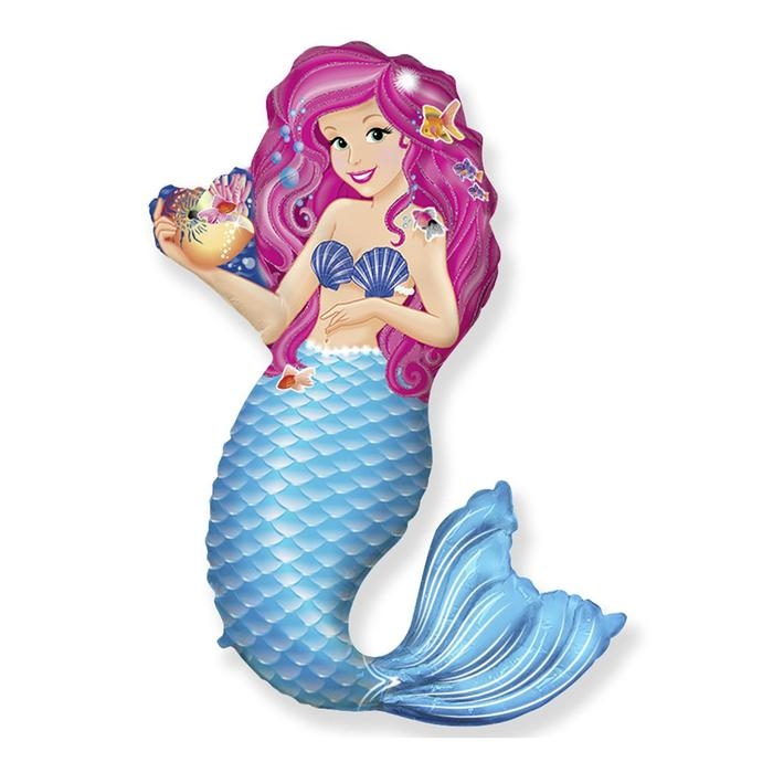 Шар фольгированный 14" &laquo;Русалочка с ракушкой&raquo;, для палочки