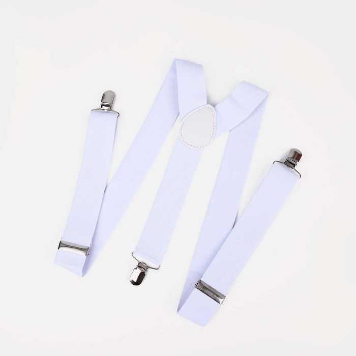 Подтяжки взрослые, ширина 3.5 см, цвет белый Подтяжки взрослые, ширина 3.5 см, цвет белый