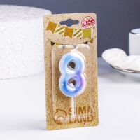 Свеча в торт на шпажке "Звездопад", цифра 8, 5,5 см Свеча в торт на шпажке "Звездопад", цифра 8, 5,5 см