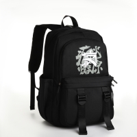 Рюкзак школьный на молнии, 5 карманов, цвет чёрный Рюкзак школьный на молнии, 5 карманов, цвет чёрный