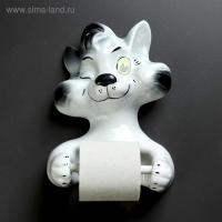 Держатель для туалетной бумаги "Кот-хулиган" 19х11х28см Держатель для туалетной бумаги "Кот-хулиган" 19х11х28см